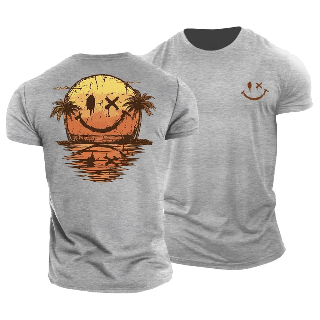 Hommes | Summer Smiley T-Shirt for Men Grey