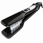 Professional Steam Straightener – Steam Hair Straightener with Ceramic Plates, Adjustable 300–445°F, LCD Display, Auto Shut-Off – Elara Black