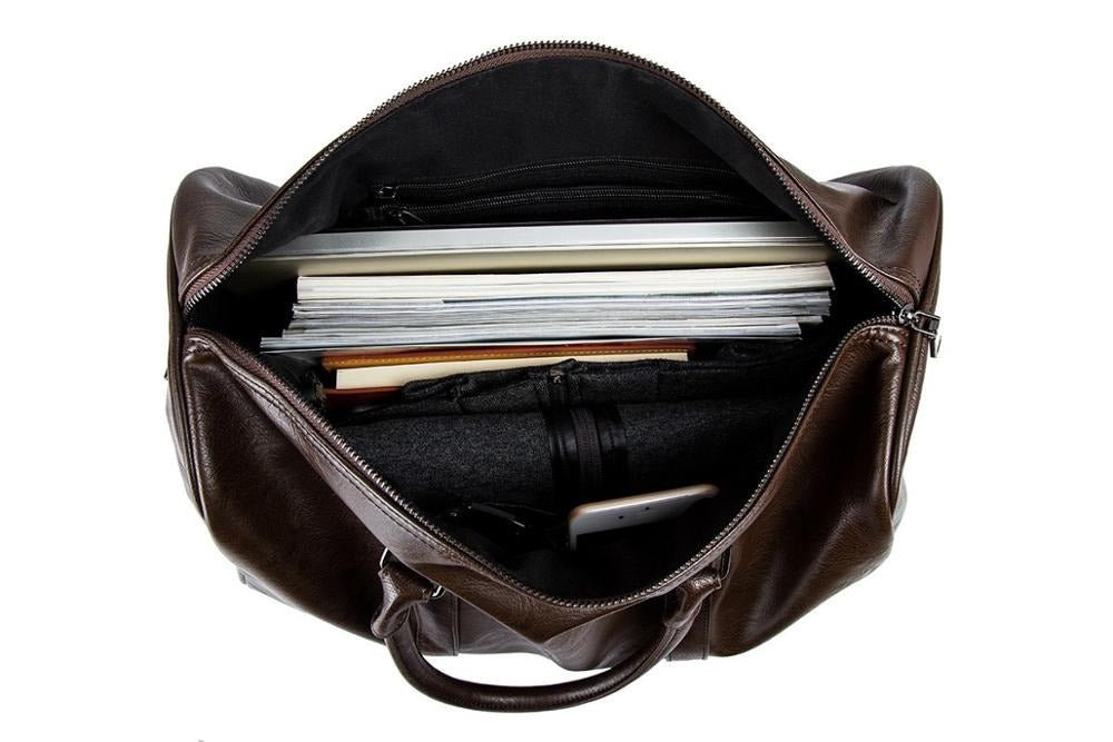 Hommes | Large-Capacity Leather Travel Duffel – Lightweight & Durable Carry-On Bag
