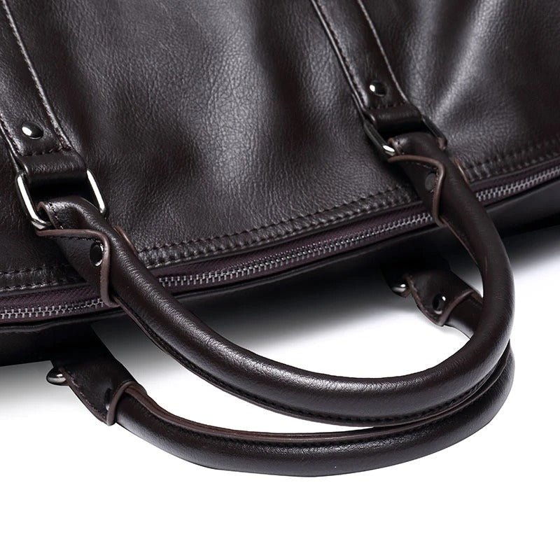 Hommes | Large-Capacity Leather Travel Duffel – Lightweight & Durable Carry-On Bag