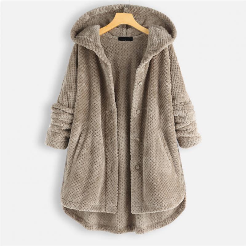 Wilshire | Stylish Hooded Fleece Jacket Beige