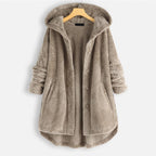 Wilshire | Stylish Hooded Fleece Jacket Beige