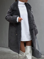 Stylish Long Polar Fleece Women's Coat - Ava-Beige-S-State of Style