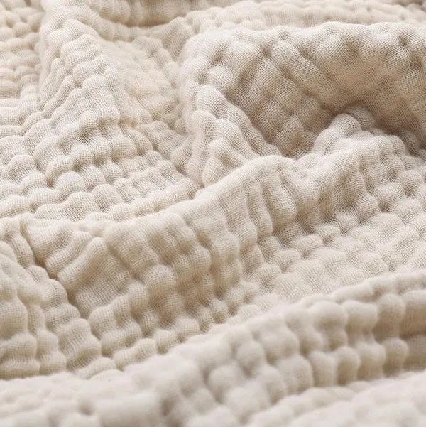 Muslin Throw Blanket – Soft Lightweight Cotton Blanket for Couch & Bed, Breathable, 6 Colors, 3 Sizes Beige