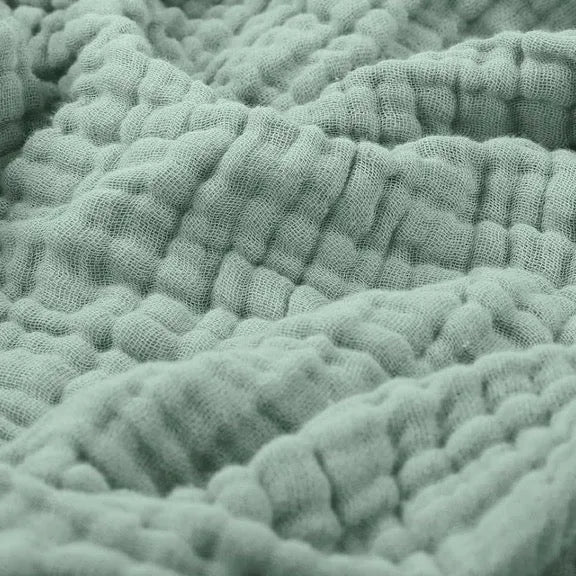 Soft Muslin Throw Blanket – Lightweight Cotton Muslin Blanket, Warm & Breathable, for Couch & Bed, 6 Colors, 3 Sizes Green