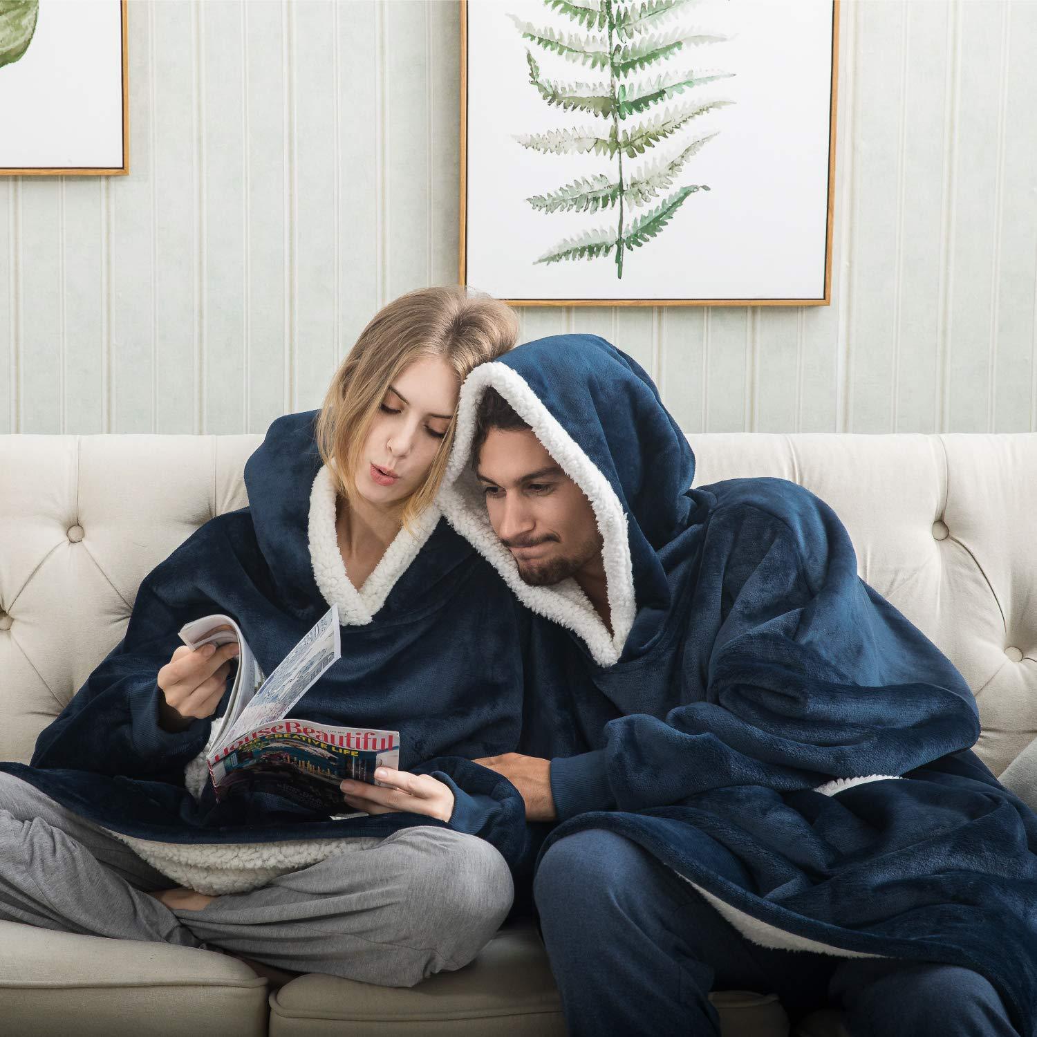 Hermosa | Unisex Thermal Fleece Hoodie - Thick Sherpa Lined Pullover & Warm Winter Sweatshirt