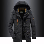 Admire | Mid-Length Hooded Parka with Zip Closure for Men | Ideal for Winter Black