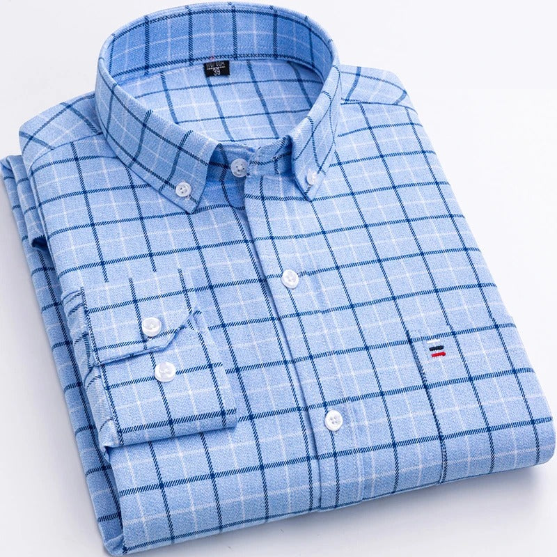 Figueral | Checked Cotton Shirt Light Blue (3 left)