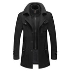 Mane | Men’s Wool Coat with Stand Collar Black