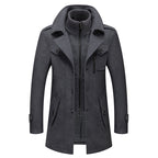 Mane | Men’s Wool Coat with Stand Collar Grey