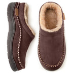 Men's Warm Lined Slippers – Closed Back House Shoes with Non-Slip Sole, Ankle High, 5 Colors, EU 38–47 – Mane Brown