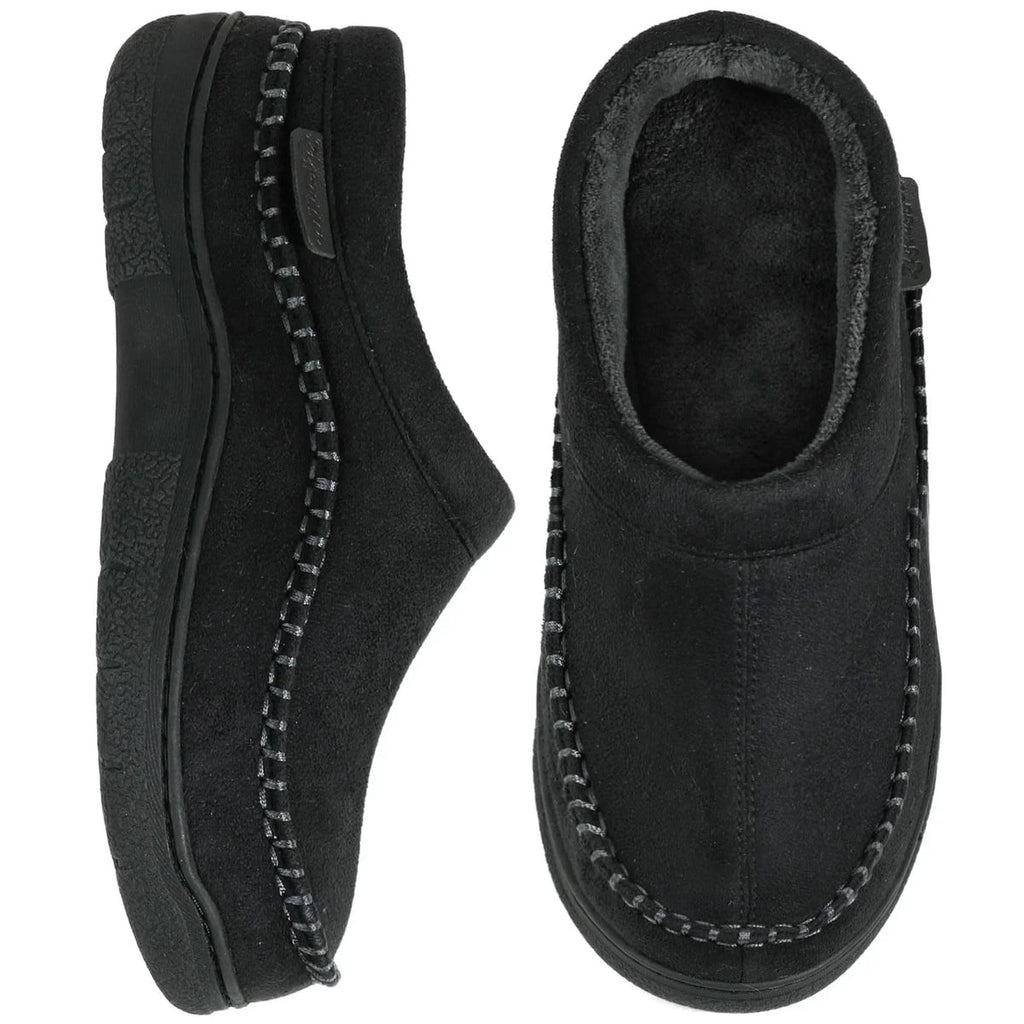 Men's Warm Lined Slippers – Closed Back House Shoes with Non-Slip Sole, Ankle High, 5 Colors, EU 38–47 – Mane Black