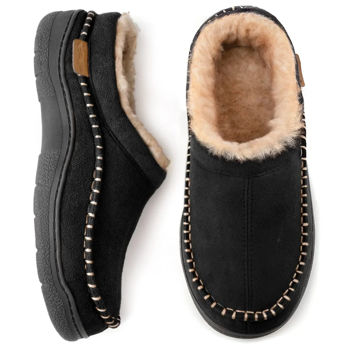 Men's Warm Lined Slippers – Closed Back House Shoes with Non-Slip Sole, Ankle High, 5 Colors, EU 38–47 – Mane Beige