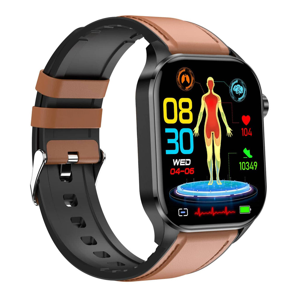 Smartwatch with Activity Tracking – Fitness Watch with Heart Rate, Steps & Sleep Tracking, Touch Screen, 4 Colors – HealthSync Brown
