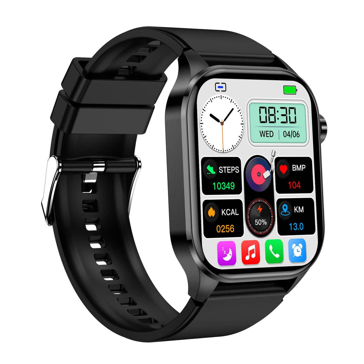 Smartwatch with Activity Tracking – Fitness Watch with Heart Rate, Steps & Sleep Tracking, Touch Screen, 4 Colors – HealthSync