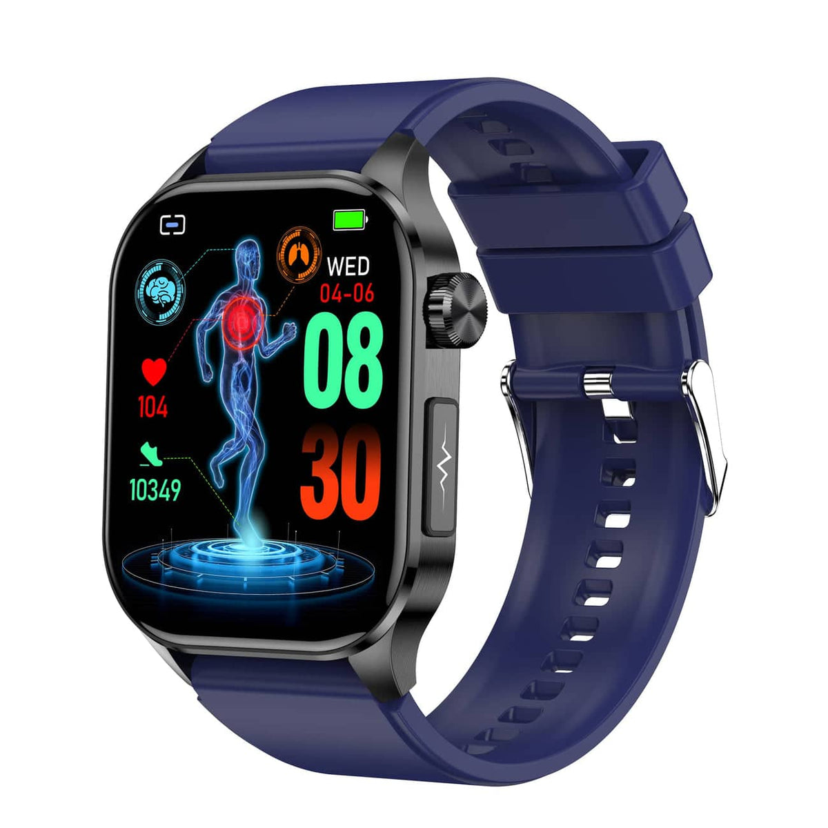 Smartwatch with Activity Tracking – Fitness Watch with Heart Rate, Steps & Sleep Tracking, Touch Screen, 4 Colors – HealthSync Blue