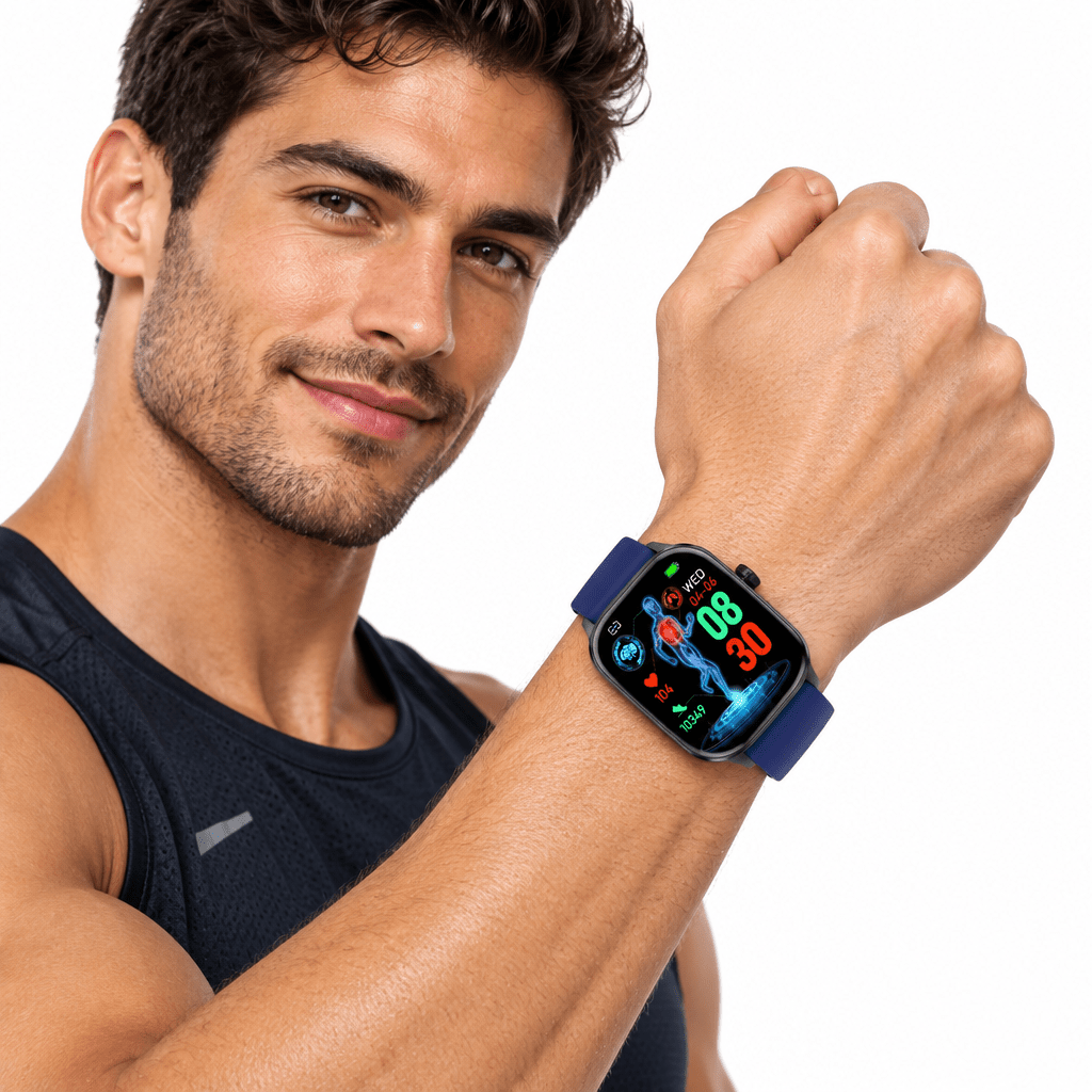 Smartwatch with Activity Tracking – Fitness Watch with Heart Rate, Steps & Sleep Tracking, Touch Screen, 4 Colors – HealthSync