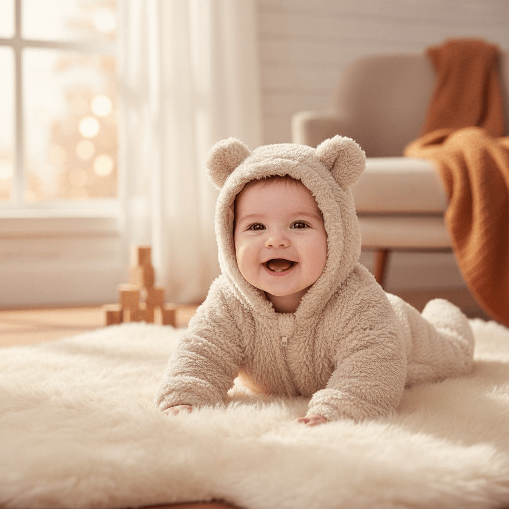 Zahara | Warm and Adorable Bear Onesie for Babies