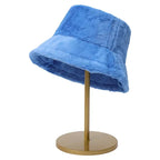 Warm Autumn Bucket Hat made of Rabbit Fur for Ladies - Lorna-Coffee-State of Style