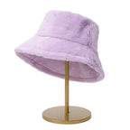 Warm Autumn Bucket Hat made of Rabbit Fur for Ladies - Lorna-Black-State of Style