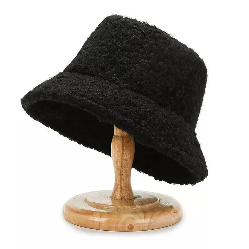 Chāme | Women's Warm Teddy Bucket Hat - Fuzzy Sherpa Fleece Fisherman Hat & Winter Sun Cap