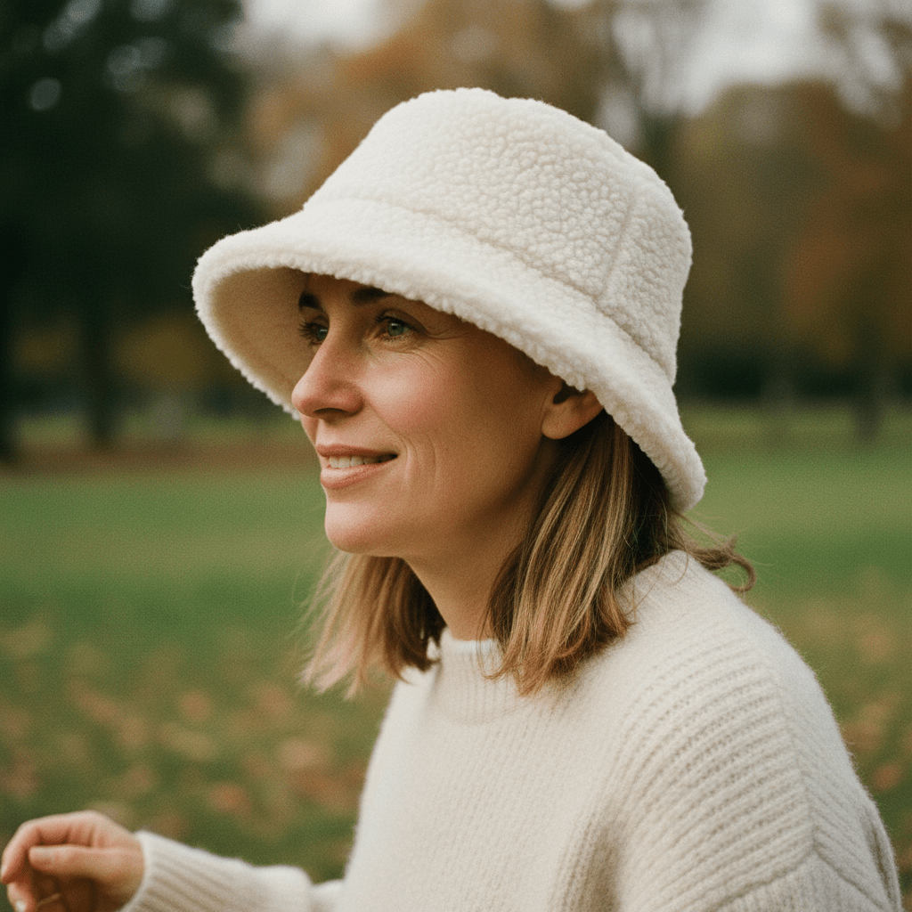 Chāme | Women's Warm Teddy Bucket Hat - Fuzzy Sherpa Fleece Fisherman Hat & Winter Sun Cap