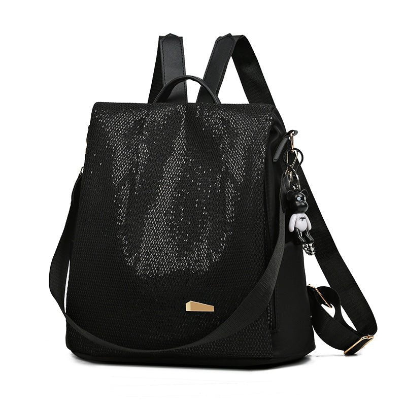 Marmari | Water-Resistant Anti-Theft Backpack – Hidden Back Access & Multi-Pocket Design Sequin Black