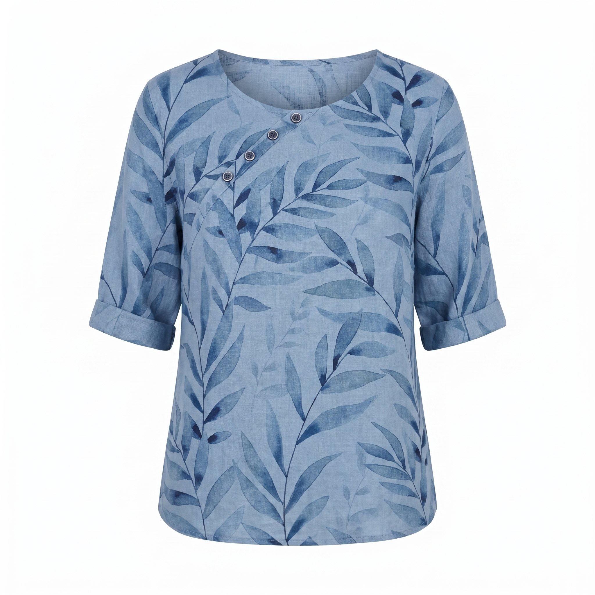 Solis | Woman’s Blouse | Printed Asymmetric Button