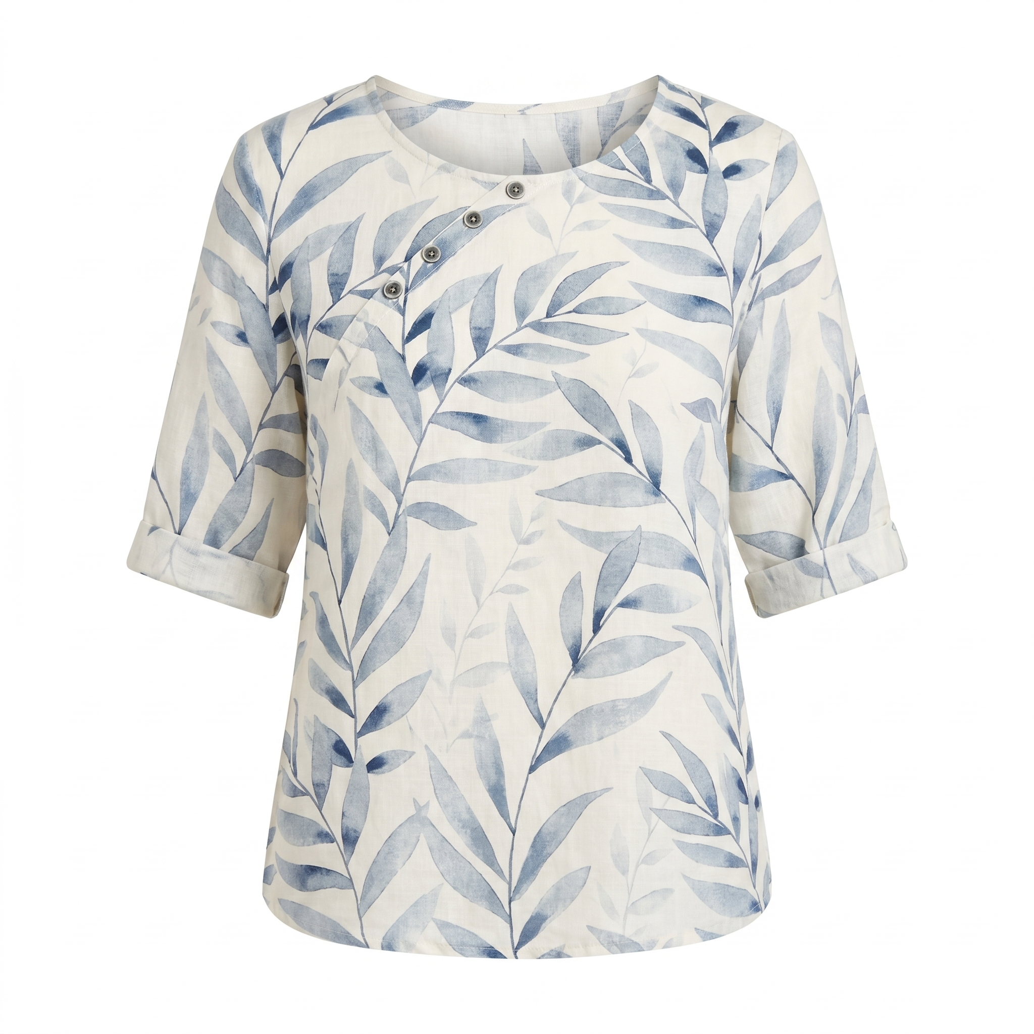 Solis | Woman’s Blouse | Printed Asymmetric Button