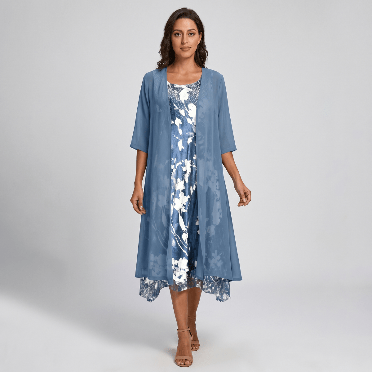 Parsha | Women's Dress | Layered Open Front Midi