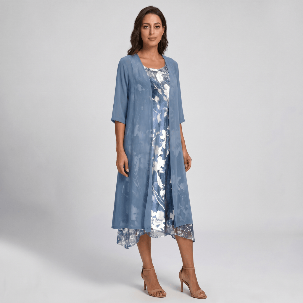 Parsha | Women's Dress | Layered Open Front Midi