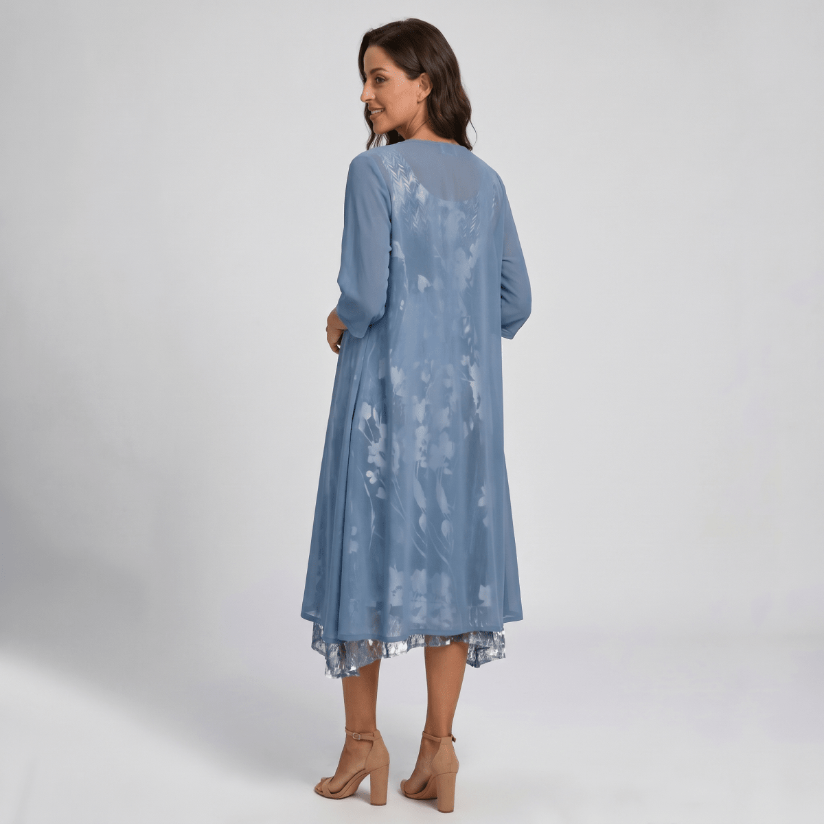 Parsha | Women's Dress | Layered Open Front Midi