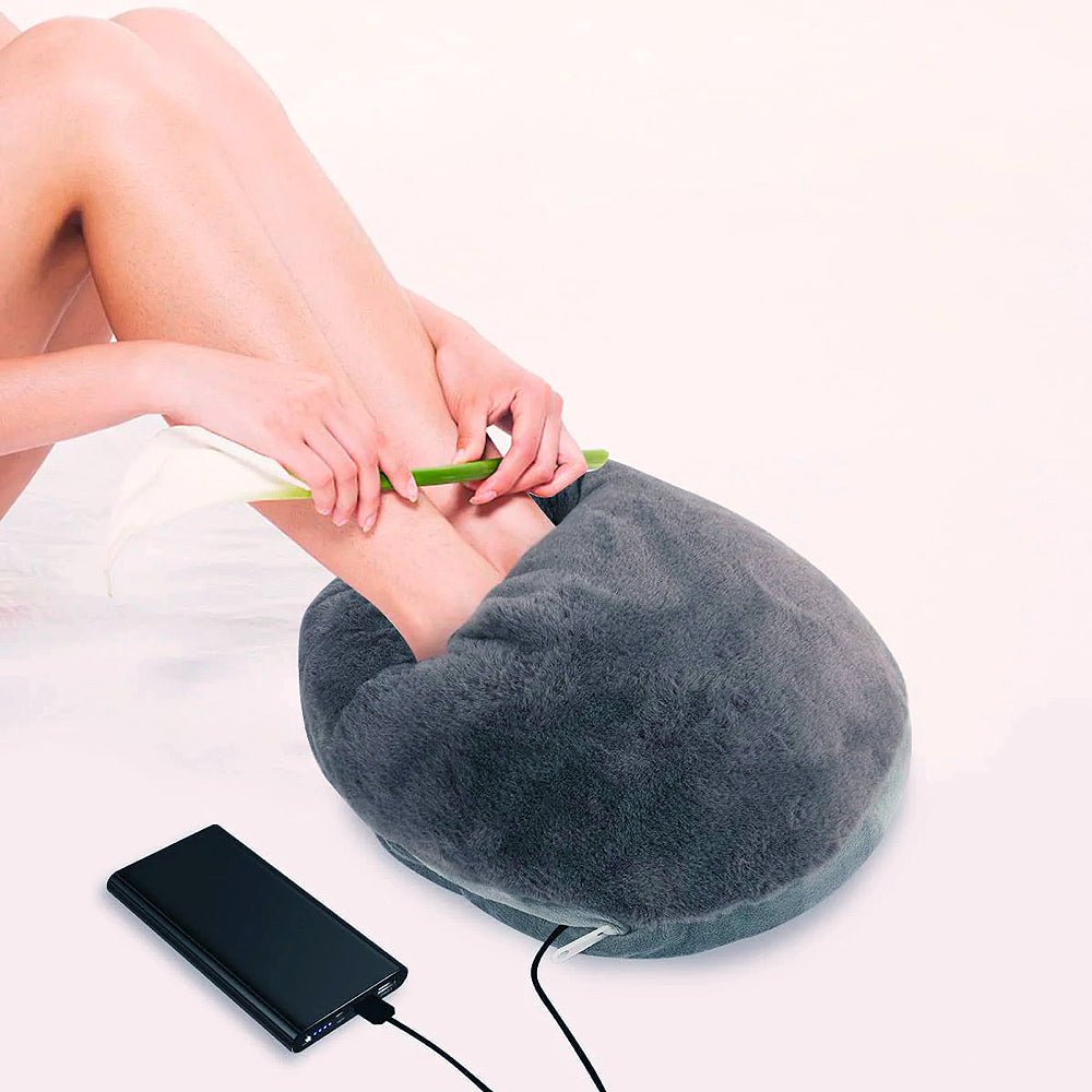 Electric Foot Warmer XL – USB Rechargeable Heated Foot Warmer with Washable Plush Cover for Home & Office