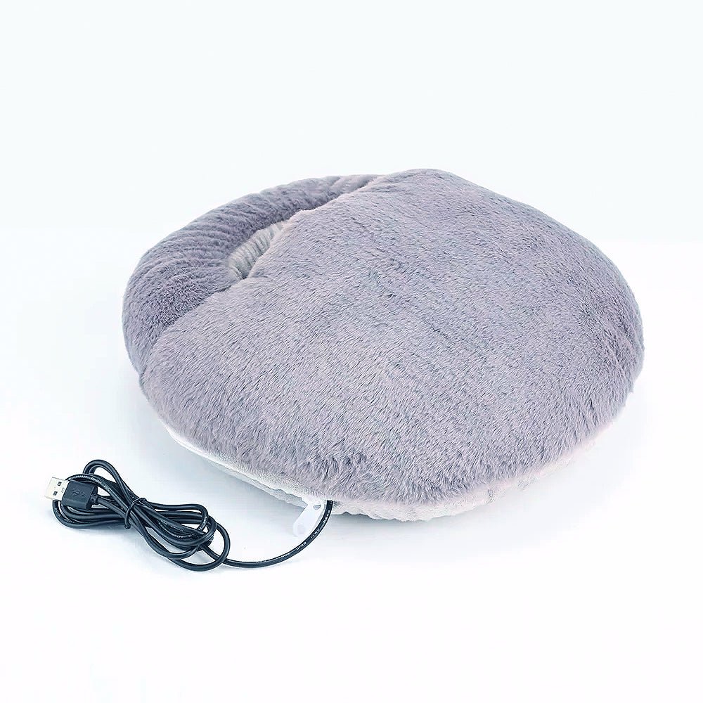 Electric Foot Warmer XL – USB Rechargeable Heated Foot Warmer with Washable Plush Cover for Home & Office