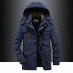 Admire | Mid-Length Hooded Parka with Zip Closure for Men | Ideal for Winter Blue